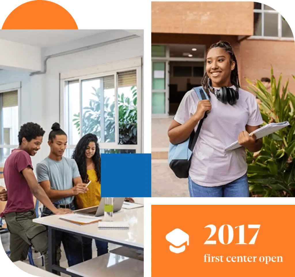 students on campus
